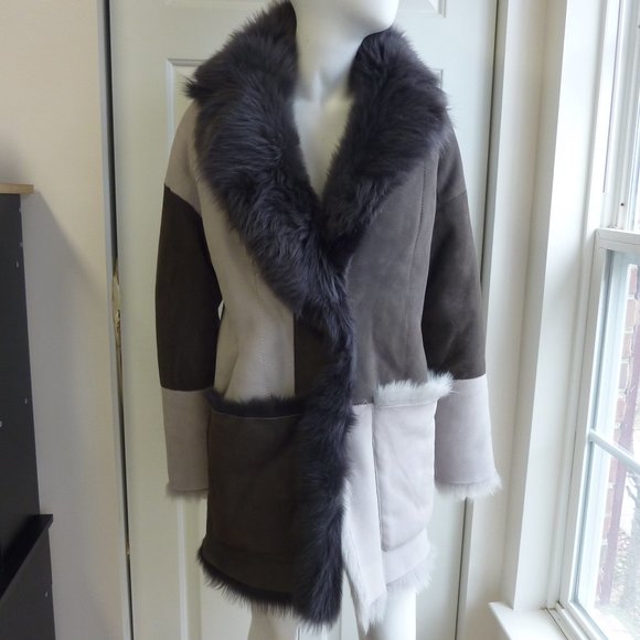 High Society HiSO BERNICE Reversible Genuine Shearling Coat - Picture 4 of 12